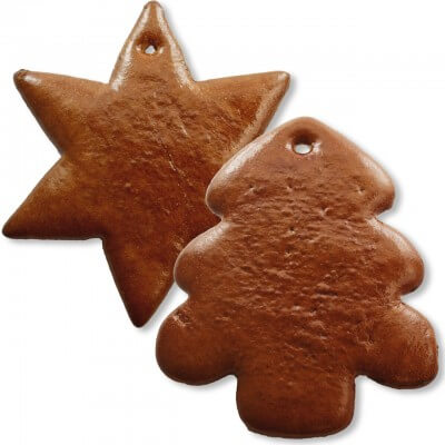 unwrought gingerbred star or fir tree, 25 pieces