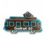 Gingerbread tram individual, 24cm - optional with logo