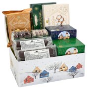 Christmas Eve metal tin with assorted cookies