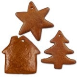 Lebkuchen Rohlinge 15er Set - je 5x Stern, Baum und Haus