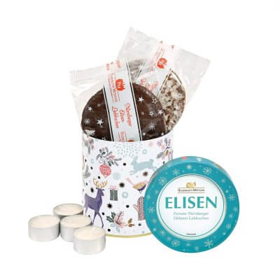 Windlicht-Dose mit Elisenlebkuchen