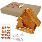 Gingerbread house kit L in a personalized advertising box, logo optional