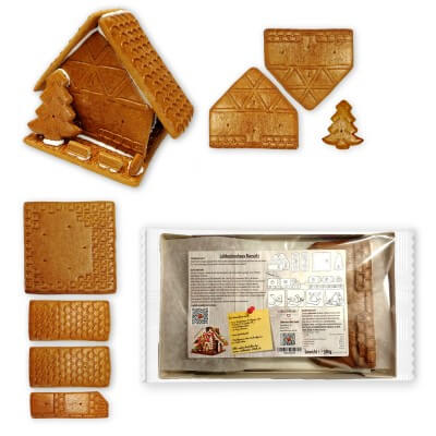 Gingerbread House Kit with customzied label - Size L