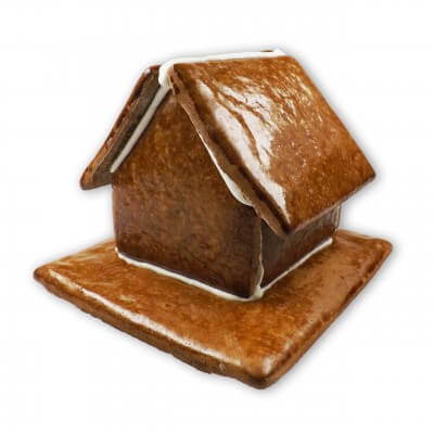 Gingerbread house pre-built for personalizing, size L