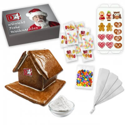 Lebkuchenhaus-Set als Kunden-Geschenk zu Weihnachten