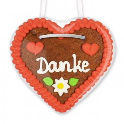 Thank You - Gingerbread Heart, 12cm