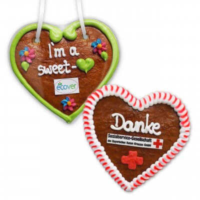 Gingerbread Hearts, 12cm - optional with Logo