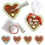 Gingerbread heart 12cm self-labeling set