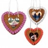 Examples of personalized gingerbread hearts with heart-shaped photos