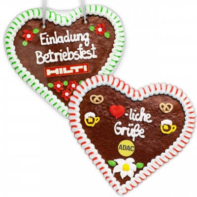 Gingerbread Hearts, 24 cm - optional with Logo