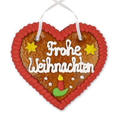 Lebkuchenherz weihnachtlich mit Frohe Weihnachten Spruch