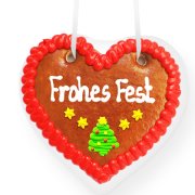 Lebkuchenherz weihnachtlich mit Frohes Fest Spruch