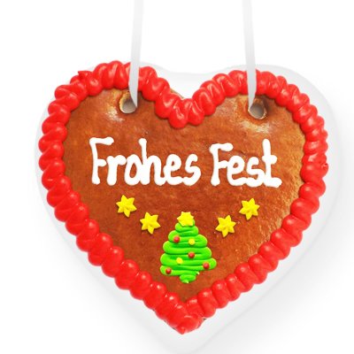 Lebkuchenherz weihnachtlich mit Frohes Fest Spruch