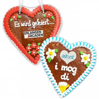 Gingerbread Hearts, 21cm - optional with Logo