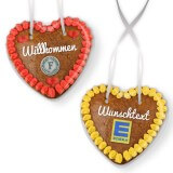 gingerbread heart individual with logo & text 14cm
