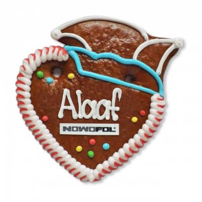 Gingerbread Heart with Carnival Hat, 12cm