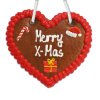 Lebkuchenherz weihnachtlich mit Merry X-Mas Spruch