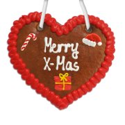 Lebkuchenherz weihnachtlich mit Merry X-Mas Spruch