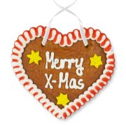 Lebkuchenherz weihnachtlich mit Merry X-Mas Spruch