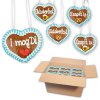 Super Mini - Lebkuchenherz Mischkarton - 8cm - 30 Herzen - versch. Themen