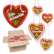 Gingerbread hearts mixed box Christmas - 20 hearts - various sizes