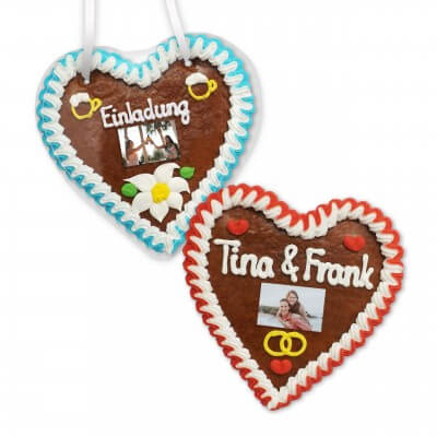 Personalize Gingerbread Heart with Text and Photo, 16cm