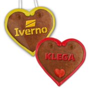 Zuckerguss Direktdruck Lebkuchenherz mit Logo, 12cm