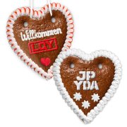 Lebkuchenherz 23cm - Individuell mit Logo bedruckt Siebdruck Direktdruck