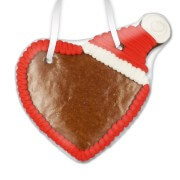 Gingerbread heart blank with santa cap 16cm