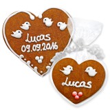 Gingerbread heart with Name - lucas