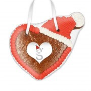 Gingerbread heart with hat 12cm - incl. label