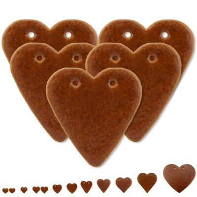 Blank Lebkuchen Hearts, 25 pieces