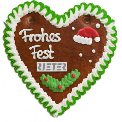 Christmas Gingerbread Heart individual, 16cm