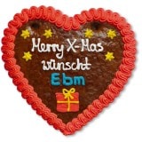 Christmas Gingerbread Heart individual, 18cm