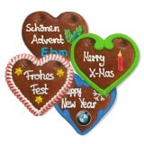 Christmas Gingerbread Heart individual, 12cm