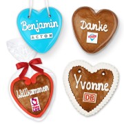 Individual gingerbread heart 10cm optional with a logo