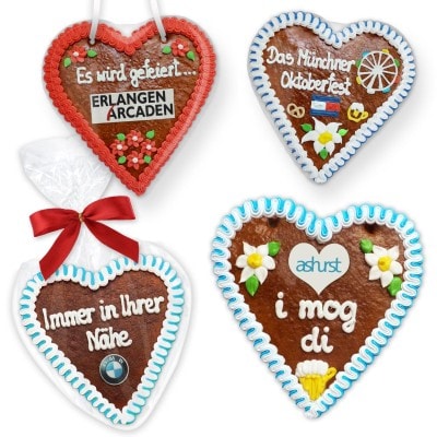 Gingerbread Hearts, 21cm - optional with Logo