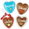 Individual Gingerbread hearts 10cm as a give away