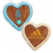 Gingerbread heart with screen printing - logo, 12cm