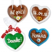 Individual gingerbread hearts 8cm