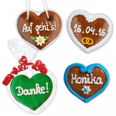 Individual gingerbread hearts 8cm