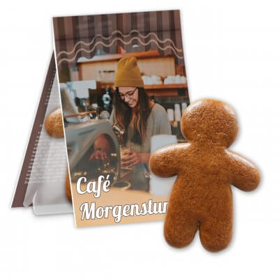 Gingerbread man incl. printed folding card, 7cm