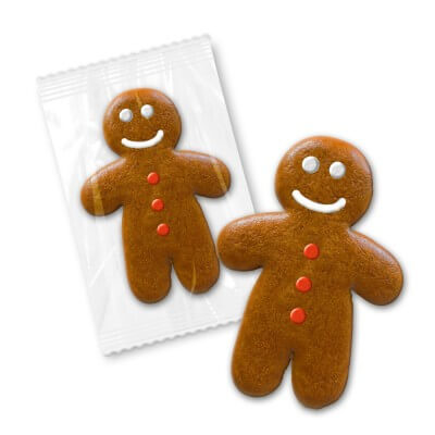 Gingerbread man decorated with face and buttons - 15cm