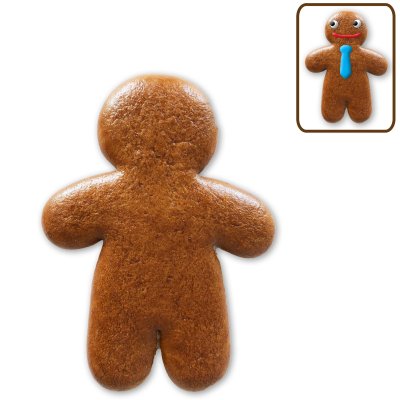 Gingerbread man blank, 10 cm, with design example