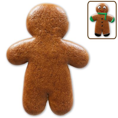 Gingerbread man blank, 50 cm, with design example