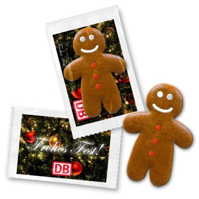 Gingerbread puzzle piece, with individual promotional card