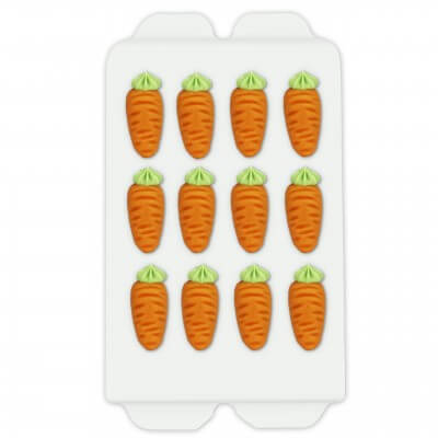 Marzipan carrot baking decorations, 12 pieces