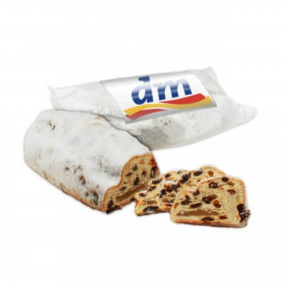 Marzipan-Stollen ohne Rosinen - mit individuellem Werbelabel, 500g