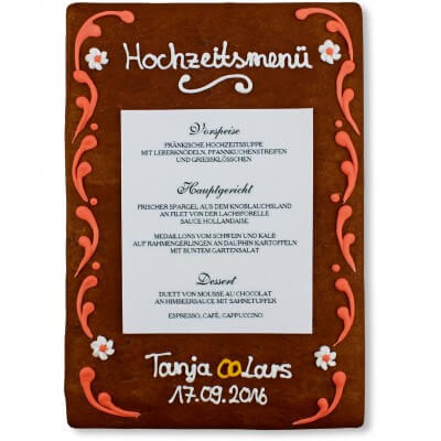 Gingerbread Menu Card Jana