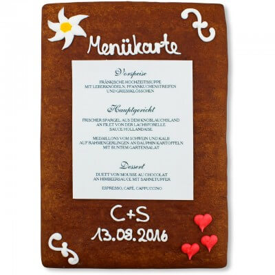 Gingerbread Menu Card Johanna